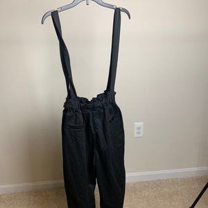black open front overall